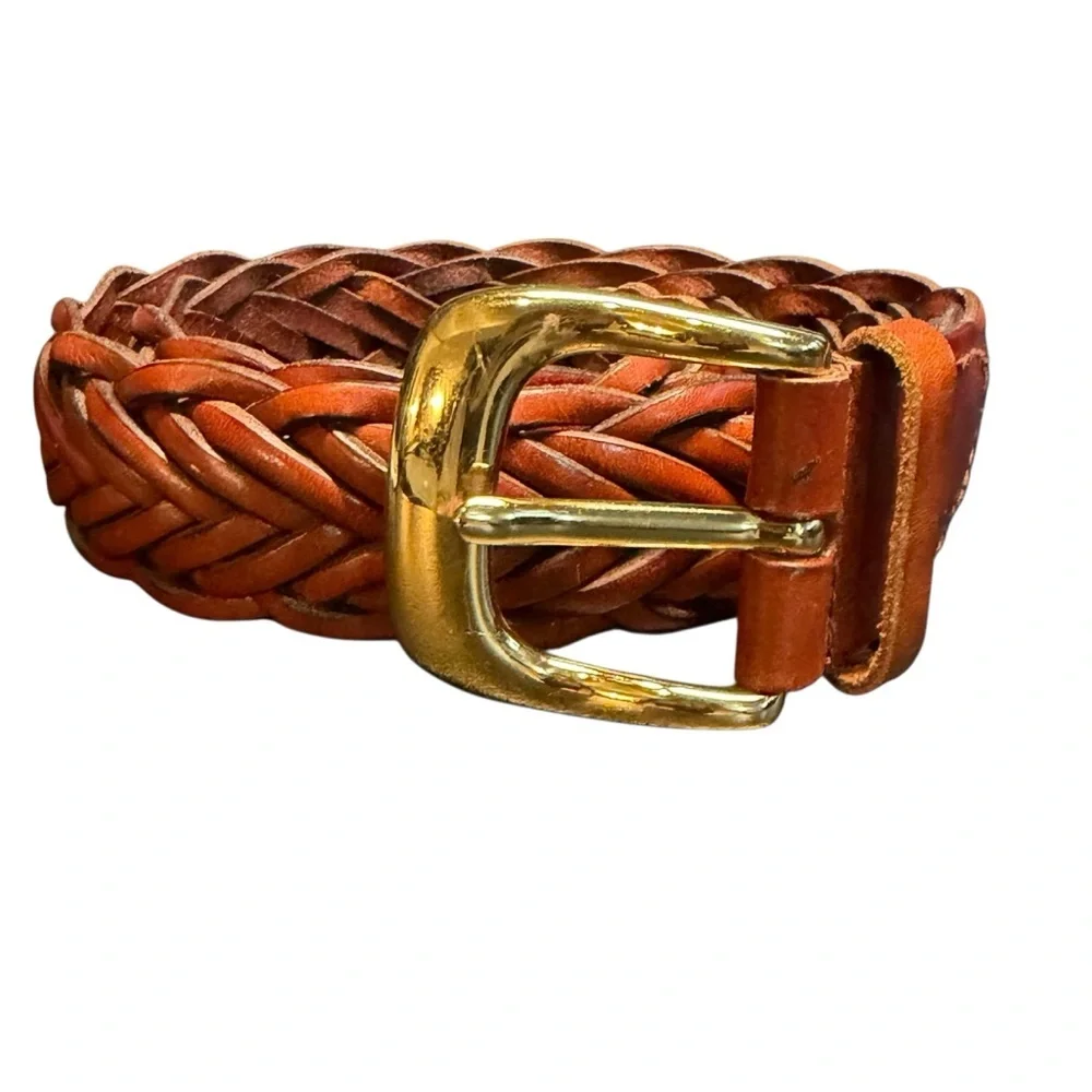 Talbots Braided Leather Belt Size XS